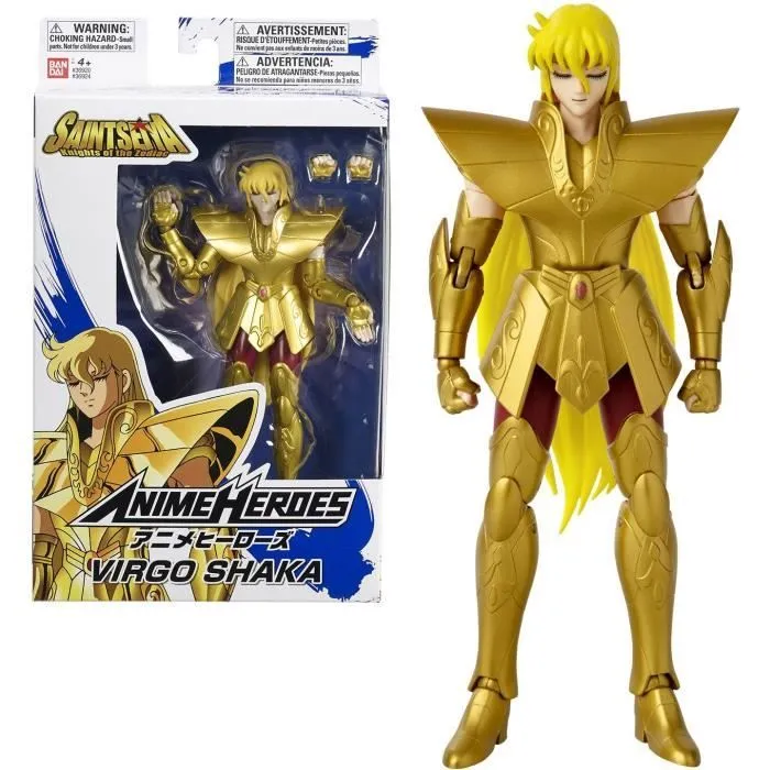 Figurine BANDAI Anime Heroes Saint Seiya Chevalier d'Or Shaka de la Vierge 17cm articulée-0