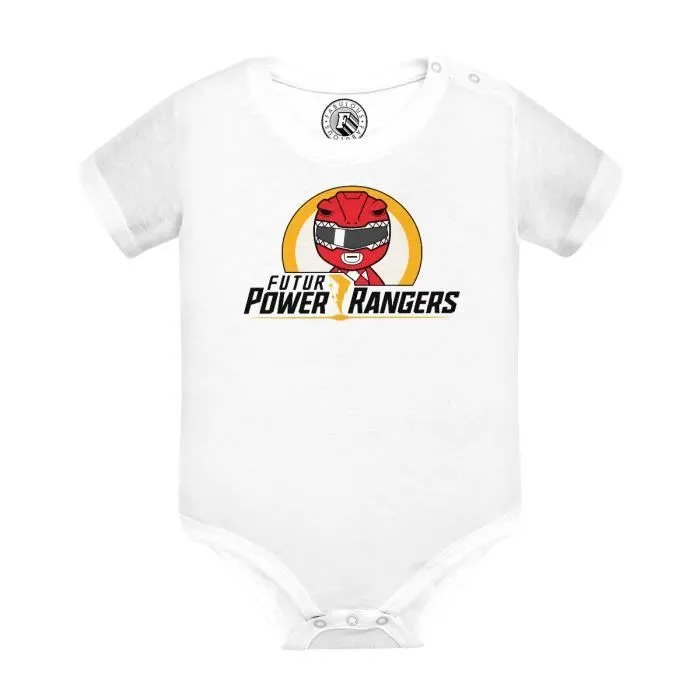 Body Bébé Manche Courte Blanc Futur Power Rangers-0