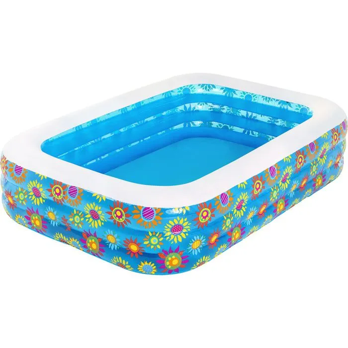 Piscine gonflable - Bestway - Happy Flora - 229 x 152 x 56 cm - Impression florale - Extérieur-0