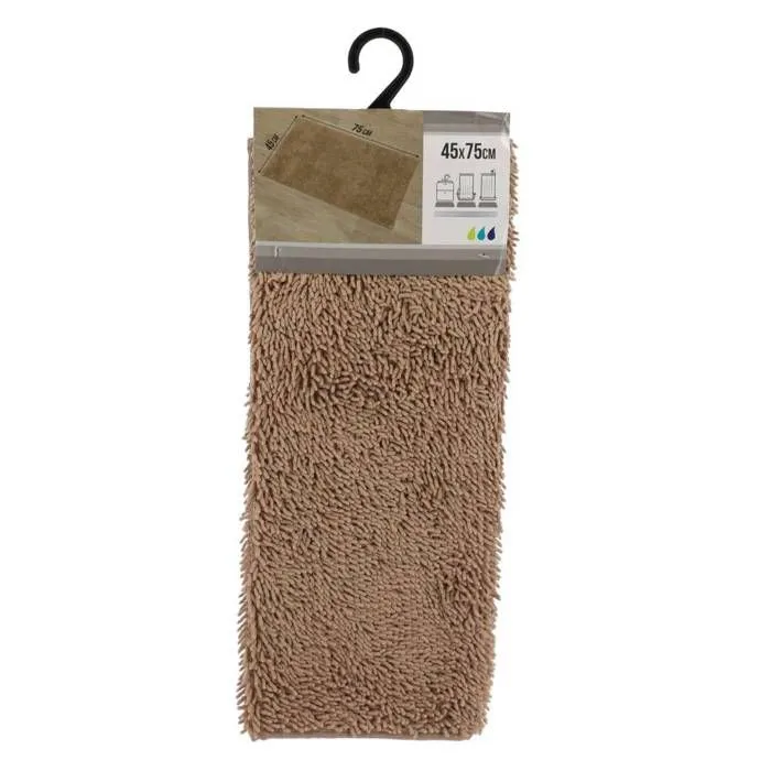 TENDANCE - Tapis de salle de bain en polyester Taupe 45 x 75 cm-1