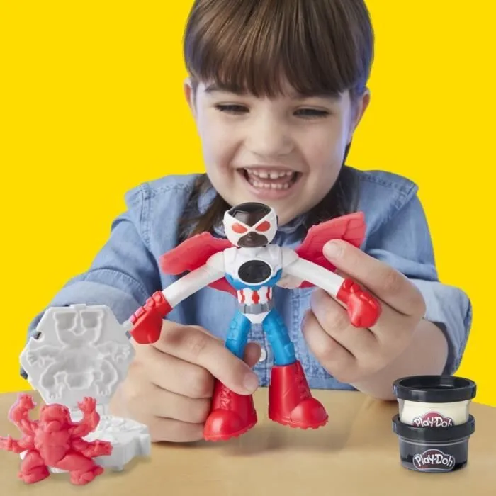 Play-Doh Captain America, coffret Moto tranchante avec figurine flexible, 3 accessoires et pâte à modeler, dès 4 ans, Marvel-2