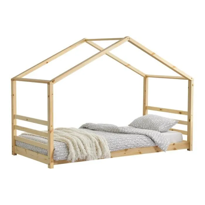 Lit d'enfant Vardø Bois Naturel 206x98x142cm-1