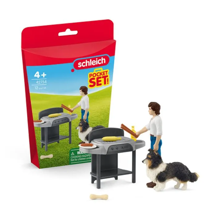 Mini ensemble de jeu - SCHLEICH - Horse Club Barbecue avec Tom - 12 pièces - À partir de 4 ans - Mixte-1