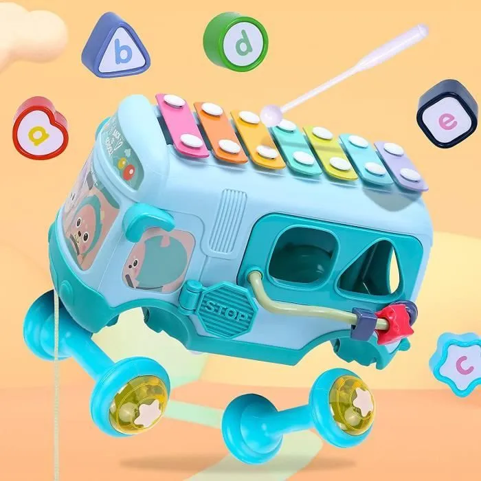 Jouet D'activite Bebe,Jouet de Bus avec xylophone, Cadeau éducatifs Interactifs pour Petite Enfance-1