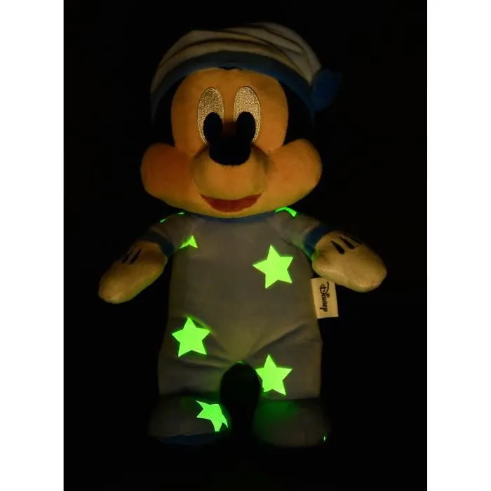 Peluche Disney Mickey  Phosphorescente - 25 x 13 13 cm - Impression lumineuse - Bleu-3