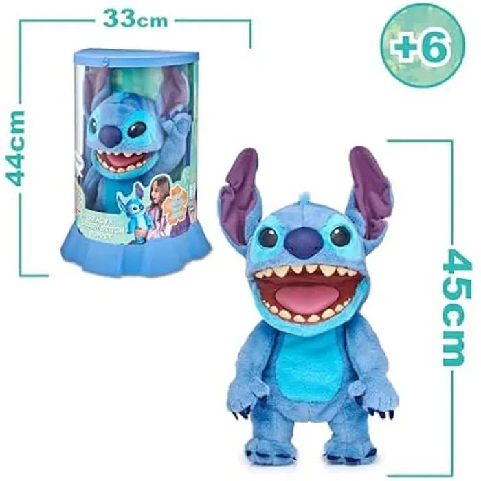 Peluche interactive - DISNEY - Stitch FX - 45 cm - 100+ sons et actions - Pour enfants de 6 ans et plus-1