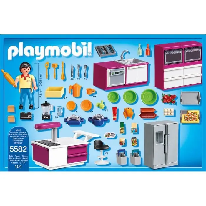 Playmobil City Life - Cuisine avec îlot - Moderne et pratique - 101 pièces-2