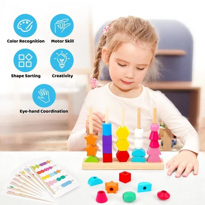 Jouet Montessori Bois 2 en 1,Puzzle Enfant, Jeux d'activité et de Développement. Idéal pour le Jeu Enfant 2-4 Ans-2