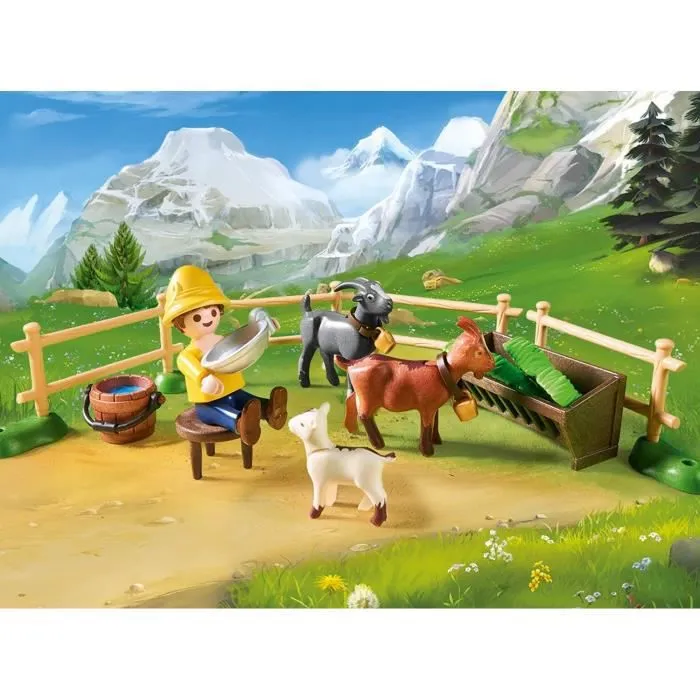 PLAYMOBIL - Heidi - Peter avec étable de chèvres - 47 pièces - Pour enfants à partir de 4 ans-3