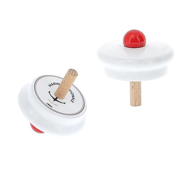 Toupie Bachi en bois - Vilac - Marin - Blanc - Pour enfants à partir de 3 ans-2