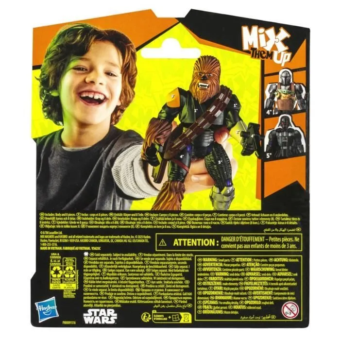 MixMashers Chewbacca, figurine 12 cm personnalisable à mélanger et combiner avec accessoires, Star Wars, dès 4 ans-8