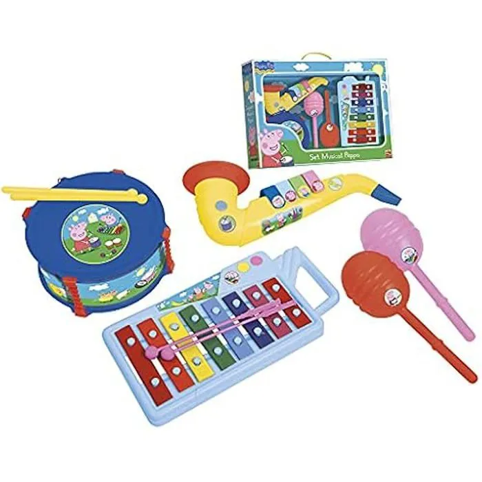 Ensemble musique - REIG - 2324 - Xylophone 8 notes - Tambour - Saxophone et Maracas-0