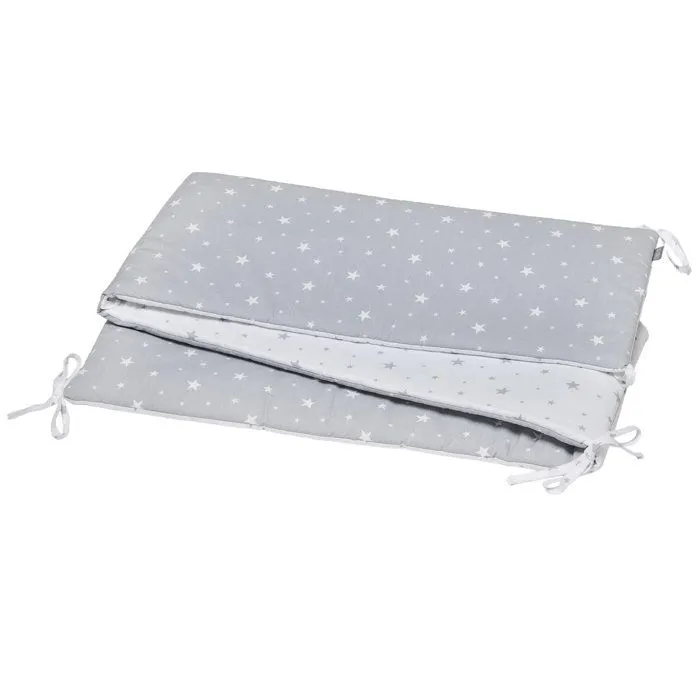 Tour de lit universel et réversible - STELLA Gris - Pour lit bébé de 60x120 ou 70x140 cm-0