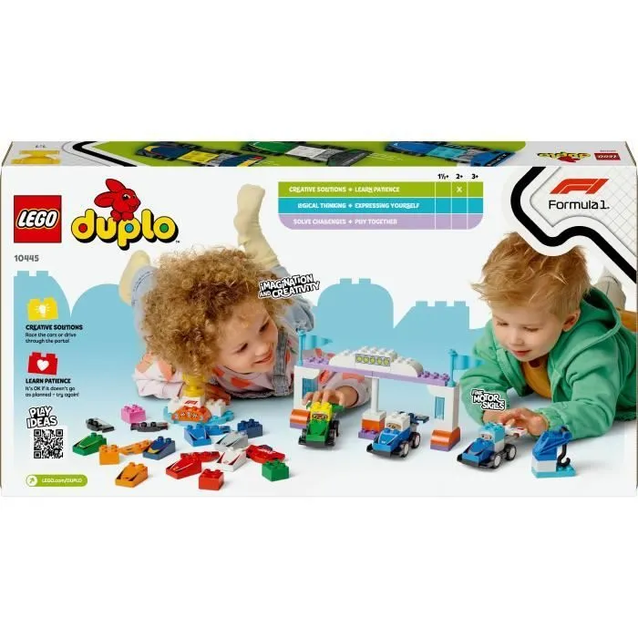 LEGO DUPLO Ma ville 10445 Voitures de course et pilotes d’une écurie de F1 - Jouet 2 ans-5
