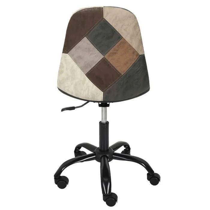 Chaise de Bureau "Patchwork" 78cm Marron & Noir-5
