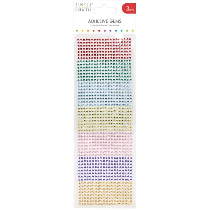 Jeu de scrapbooking Simply creative - SCDOT026 - Simplement Creative Strass en Plastique Arc en Ciel 3 mm-0
