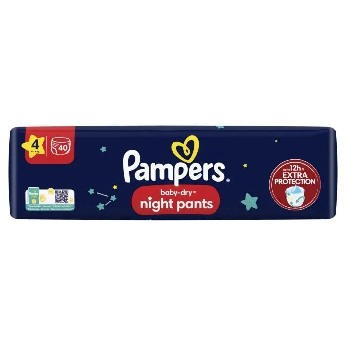Couches-Culottes PAMPERS Baby-Dry Night Pants Pour La Nuit Taille 4 9kg-15kg 40 pièces-1