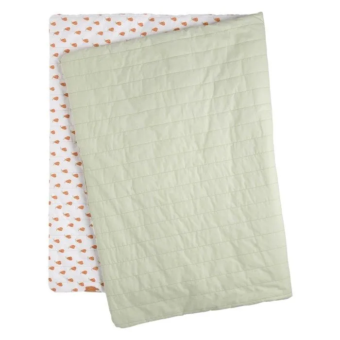 Couvre lit bébé 90x140 cm en coton Vert tilleul-0