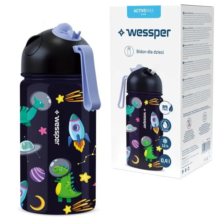 Biberon pour enfants - WESSPER - ACTIVEMAX KIDS - Acier inoxydable - 0,41 L - Sans BPA-0