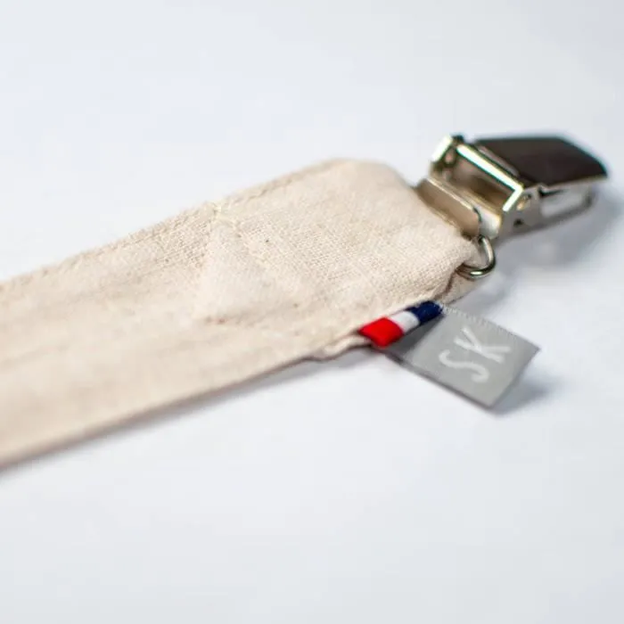 Attache tétine en Lin lavé TU Beige-1