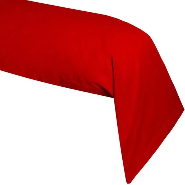 Taie de traversin - Confort - Rouge - 100% coton - 45x185 cm - Housse certifiée OEKO-TEX-0