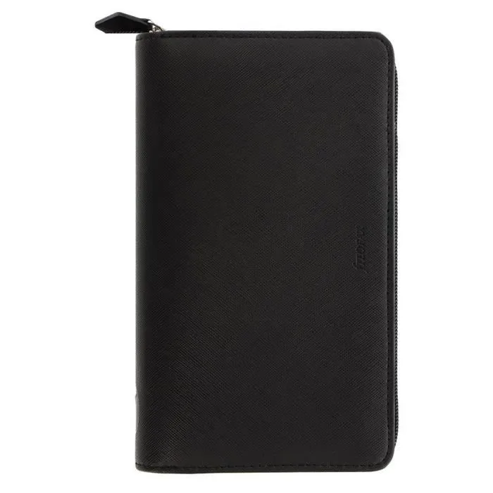 Organiseur - FILOFAX - Saffiano compact zip - Noir - Anneau 15mm - Format 9x14cm-0