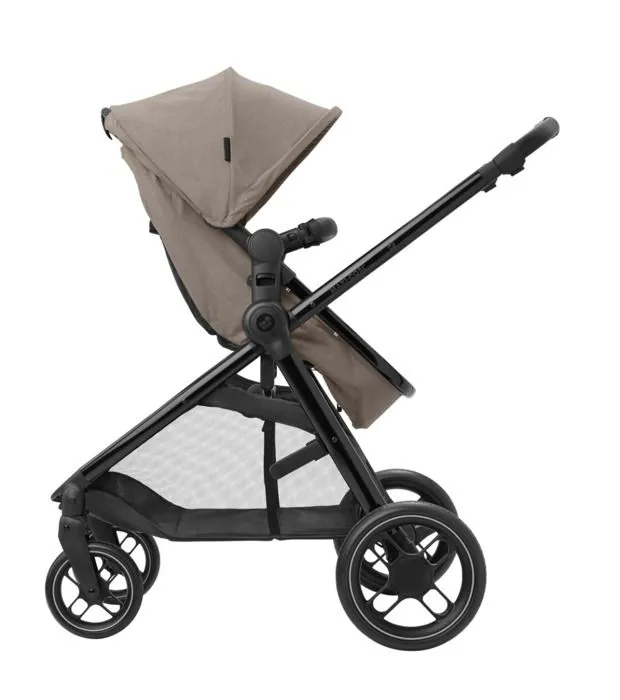 MAXI-COSI Poussette 2 en 1 Zelia 3 Luxe, nacelle intégrée, 4 roues, Truffle-2