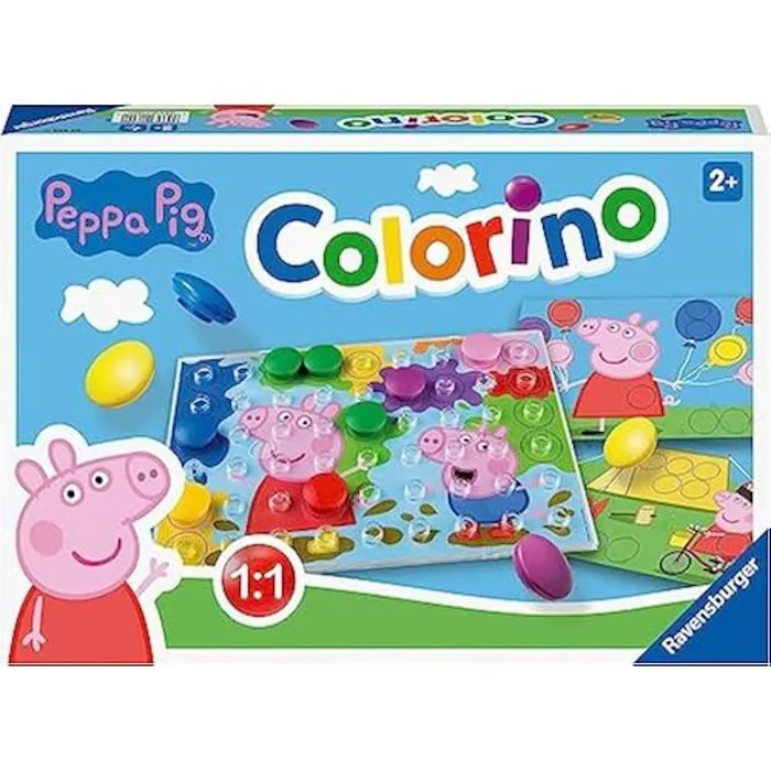 Ravensburger - Colorino - Peppa Pig - Jeu Éducatif - Jeu d'apprentissage des Couleurs et Manipulation - Motricité et créativité - À-1