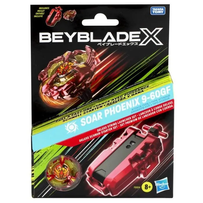 Beyblade X pack Soar Phoenix 9-60GF avec lanceur à corde deluxe, toupie à rotation droite, dès 8 ans-5