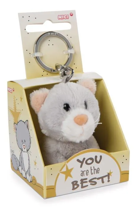 Peluche Nici - 48127 - Porte-cles Chat > 6 cm dans Une boite Cadeau, Gris-0
