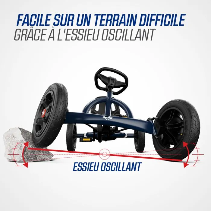 Kart avec siège réglable et pneus à air Buddy Classic Blue BERG-3