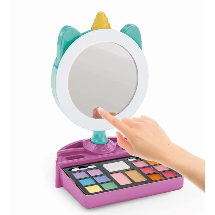 CLEMENTONI - Miroir de maquillage licorne - Anneau lumineux - Maquillage et accesoires cheveux et ongles - Dès 7ans-2