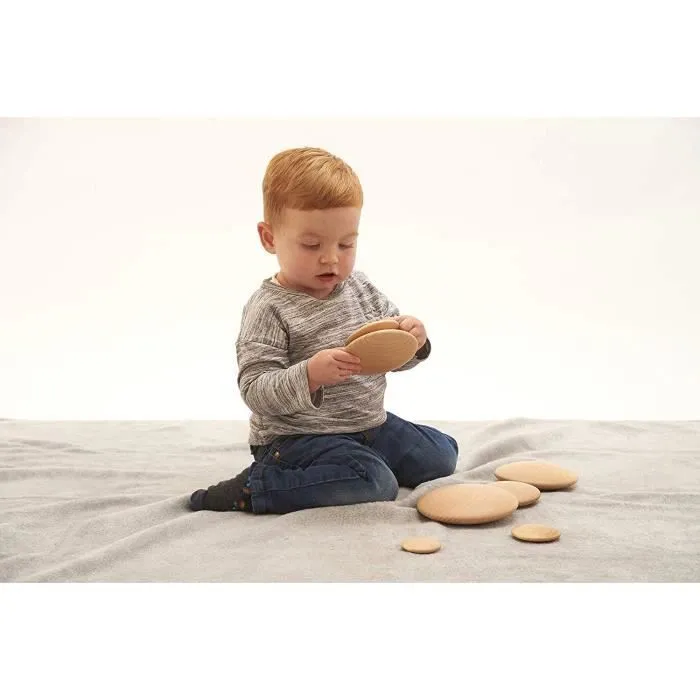 TickiT 73424 Lot de 7 Boutons Bois Naturel Ouvert 6471-3