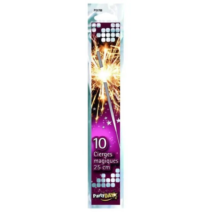 Cierges magiques - - 25cm - Décoration de fête - Lot de 10 - Utilisation intérieure - Étincelles-0