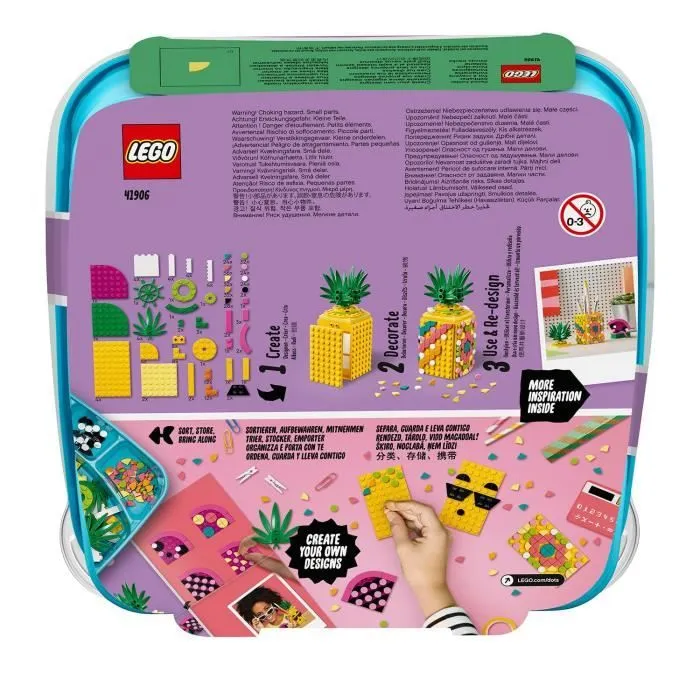 LEGO® DOTS 41906 Le Pot à Crayons Ananas, Activité Manuelle, Accessoires de Bureau, Loisirs Créatifs et Bricolage pour Enfant-1