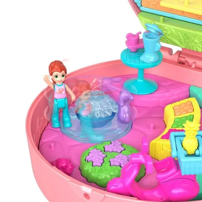 Polly Pocket-Aventure en Mobylette-Coffret 2 mini-figurines et animal HWN98-7
