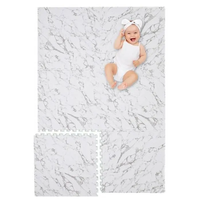 Tapis d éveil et jeux Enfant Puzzle Marbre - 120 x 180 cm - Géant - Mousse EVA sûre et durable - Kidolo-1