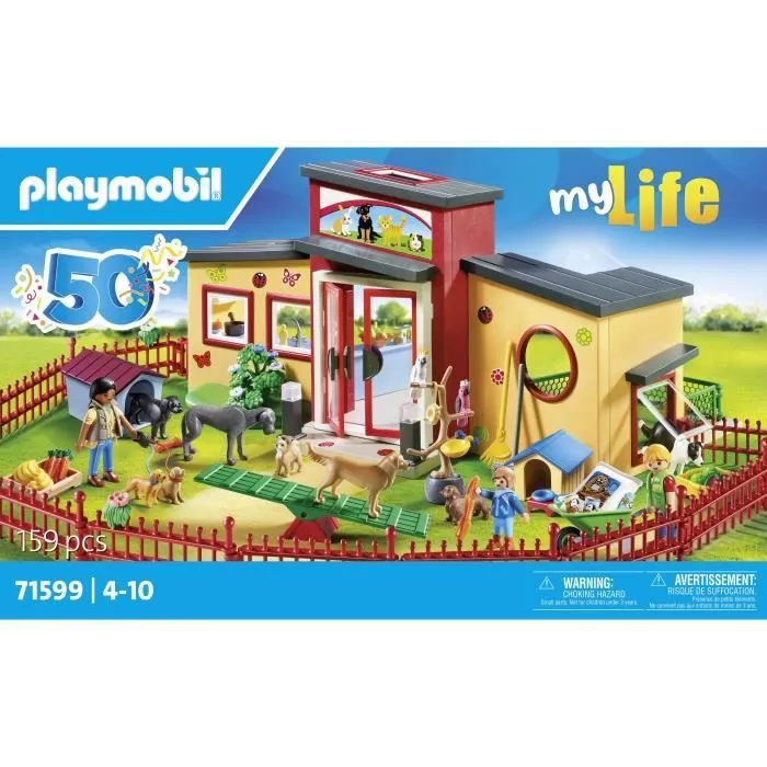 PLAYMOBIL 71599 Pension des animaux avec soigneurs et enfant, My Life, 72 pièces, Dès 4 ans-8
