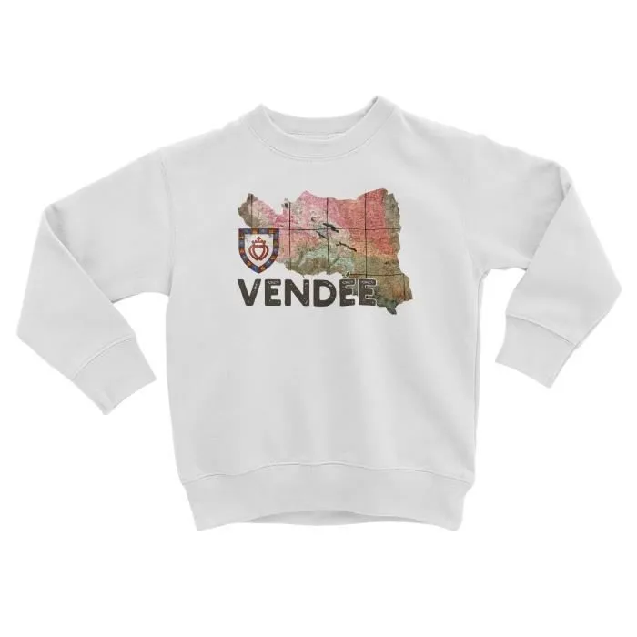 Sweatshirt Enfant Vendée 85 Departement La Roche sur Yon Carte Ancienne-0