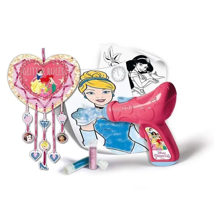 CLEMENTONI - L'art Scintillant - Disney Princesses - Kit de création de paillettes colorées pour enfants-1