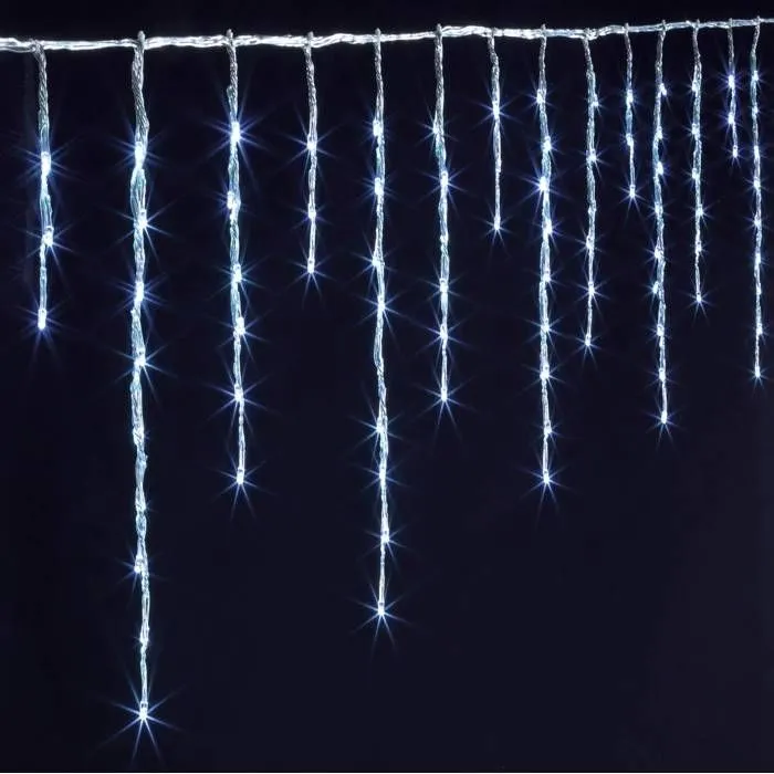 Rideau stalactite extérieur 25m 1500 LED blanc froid + transfo Feeric lights & christmas-0