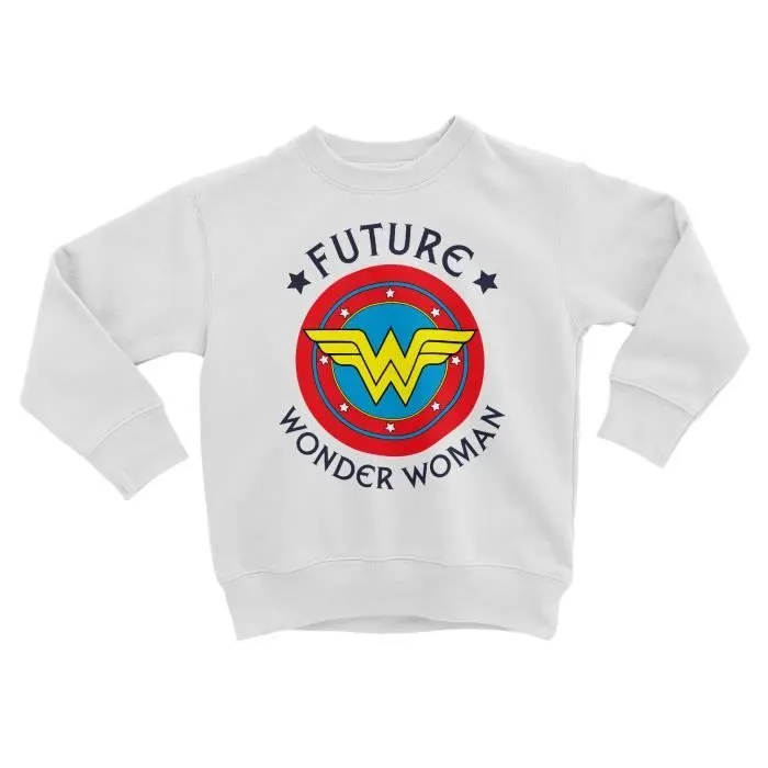 Sweatshirt Enfant Future Wonder Woman Super Heroine BD Maman-0