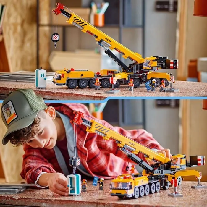 LEGO® City 60409 La grue de chantier mobile jaune, set de construction cadeau pour enfants-4