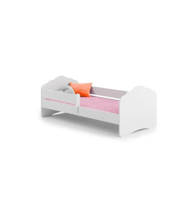Lit enfant FIONA avec balustrade et matelas - Sans graphique - 140 cm x 70 cm-0