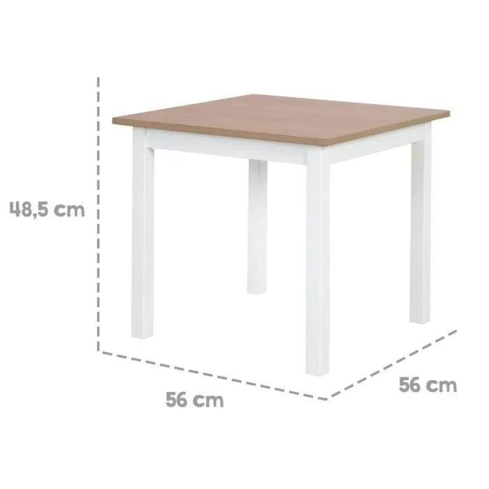ROBA Ensemble Table + 2 Chaises Enfants Woody - Table de Jeu et d'Apprentissage - Résistants aux Rayures - Blanc / Décor Bois-3
