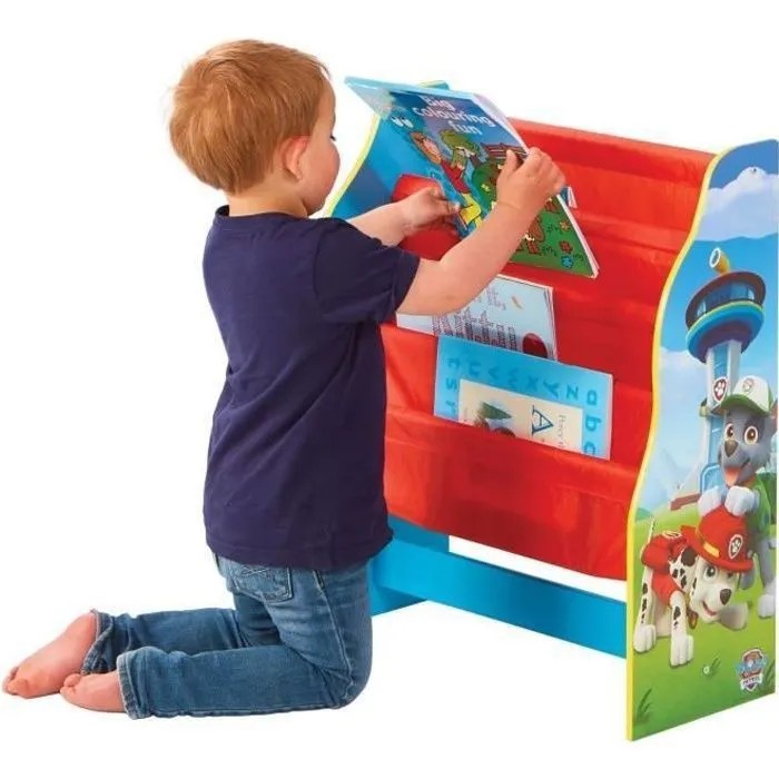 La Pat' Patrouille - Bibliothèque à pochettes pour enfants - Rangement de livres pour chambre d’enfant-0