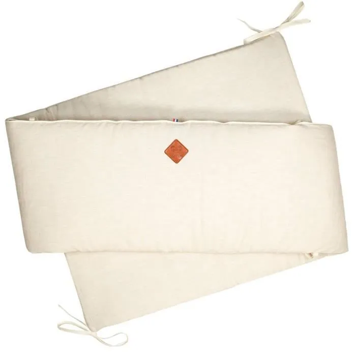 Tour de lit universel en Lin Pour lit bébé de 60 x 120 cm ou 70 x 140 cm Beige-0