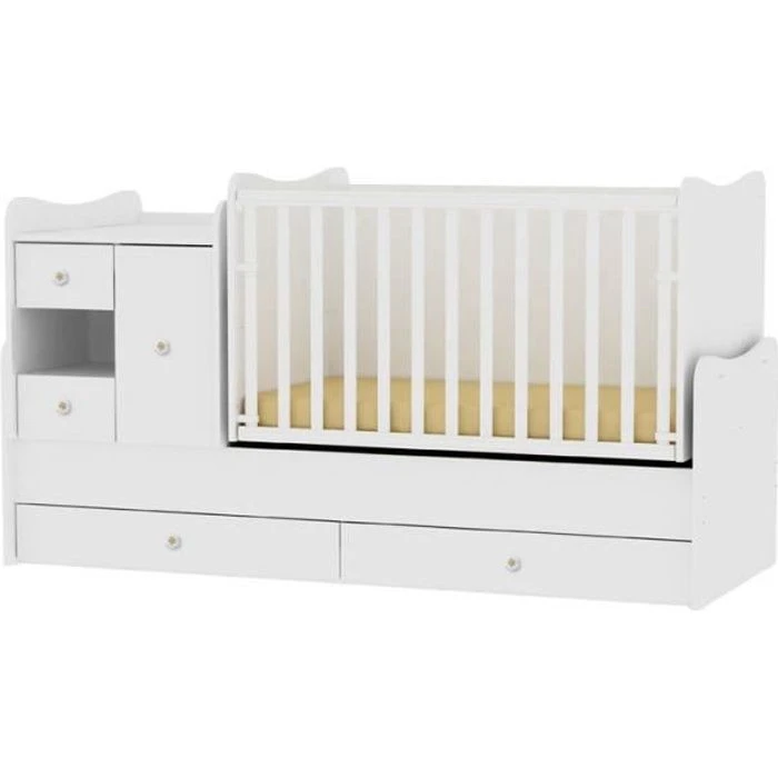 Lit B B Volutif Combin En Mini Max Lorelli Blanc Bebeboutik