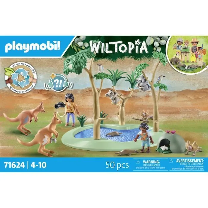 PLAYMOBIL 71624 Explorateurs avec animaux australiens, Wiltopia, 50 pièces, Dès 4 ans-5