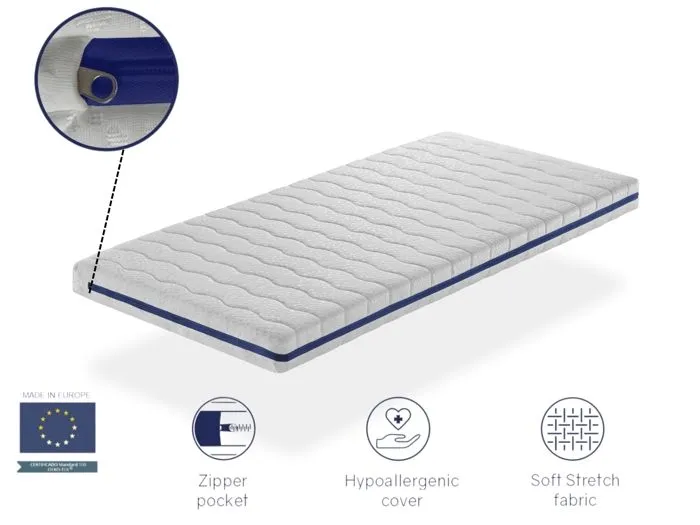 Matelas mousse respirante 70x160 cm MORFEO,,Dehoussable,ergonomique et adaptable-4